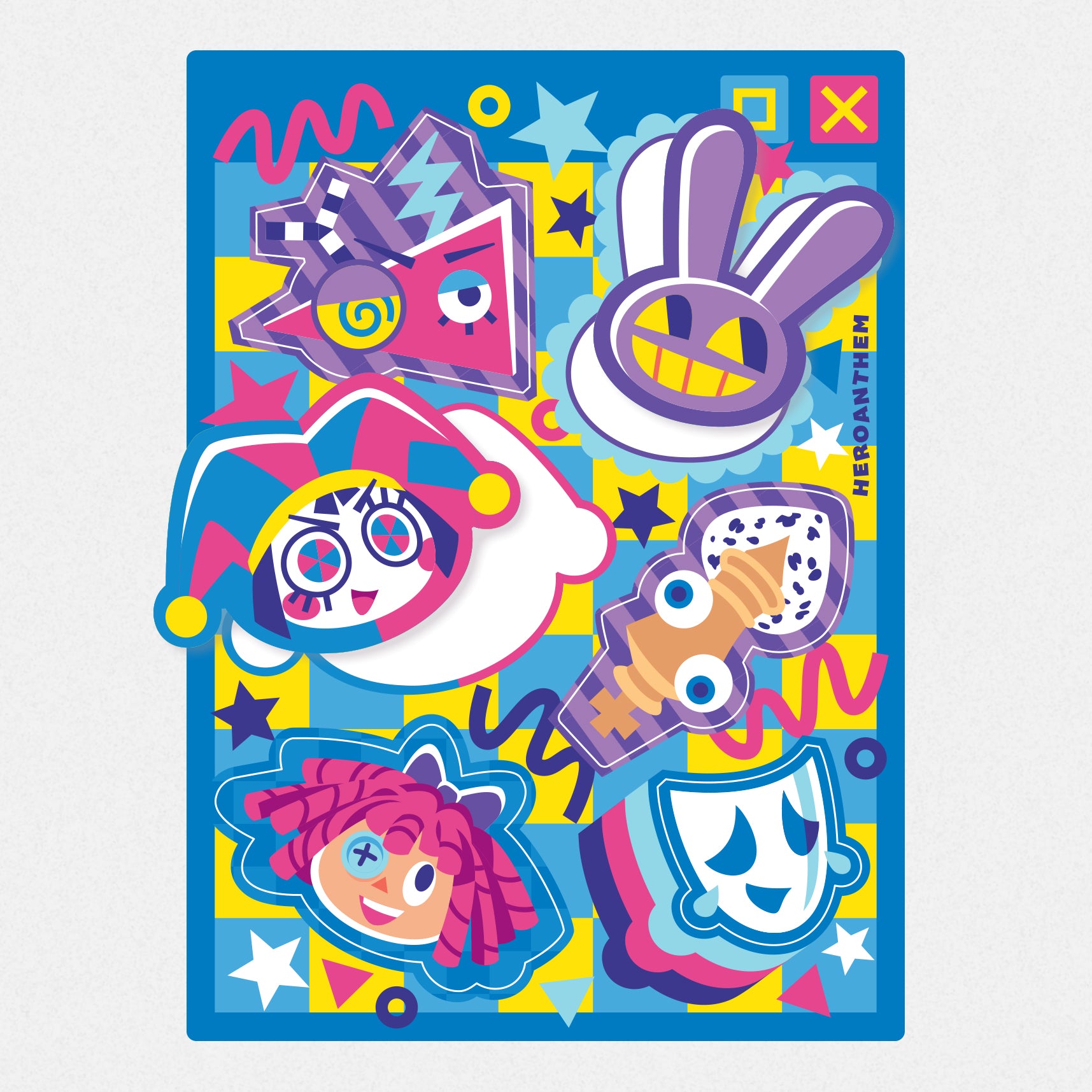 Digital Circus Sticker Sheet – Hero Anthem